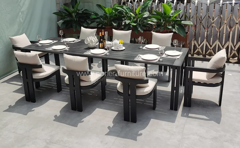 Durable Waterproof Outdoor Aluminum Frame Dining Set