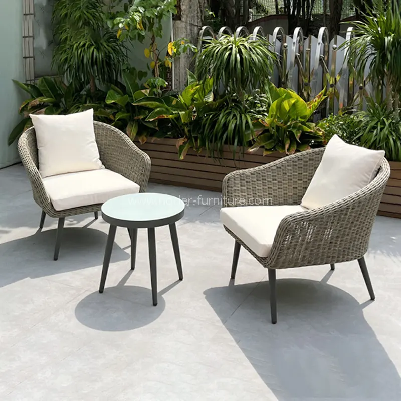 فریم آلومینیومی در فضای باز مجموعه بالکن PE Rattan مجموعه