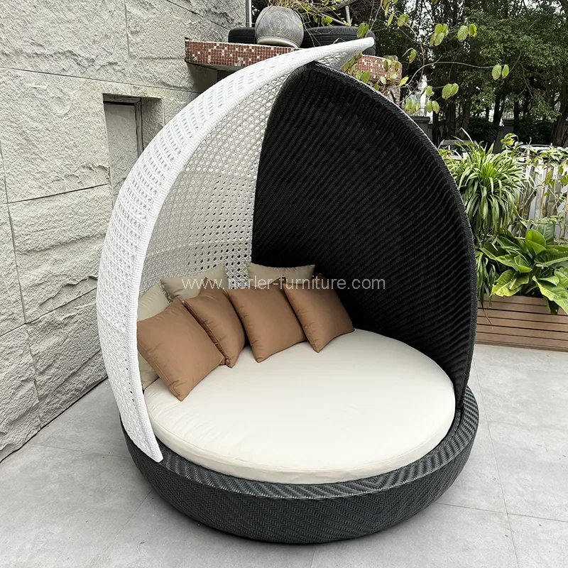 مبلمان در فضای باز PE RATTAN ROUND SUNSHADE تخت آفتاب